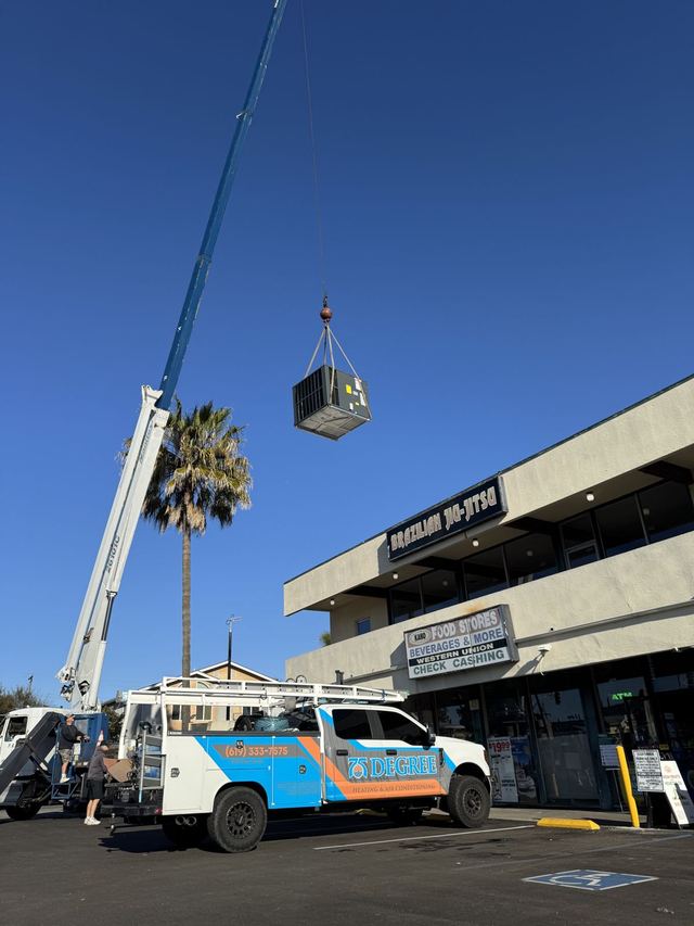 Commercial rooftop unit installation