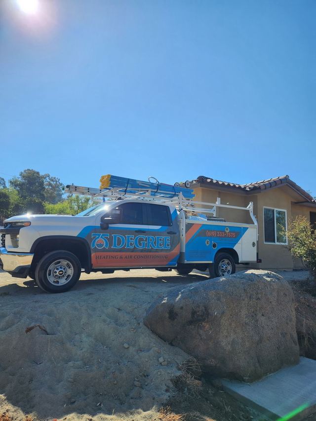 75 Degree service truck at a customer's home